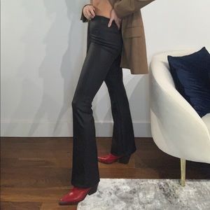 Black faux leather flared leggings “altar’d state”